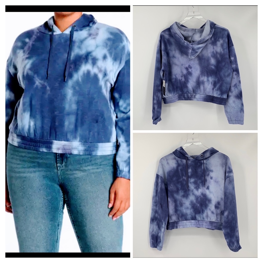 Ookie & Lala Tie Dye Cropped Fleece Hoodie